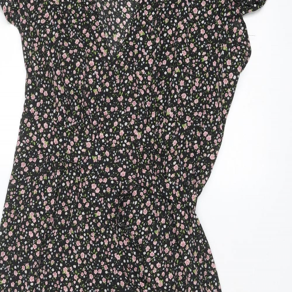 Cameo Rose Womens Multicoloured Floral Polyester A-Line Size 16 V-Neck Tie