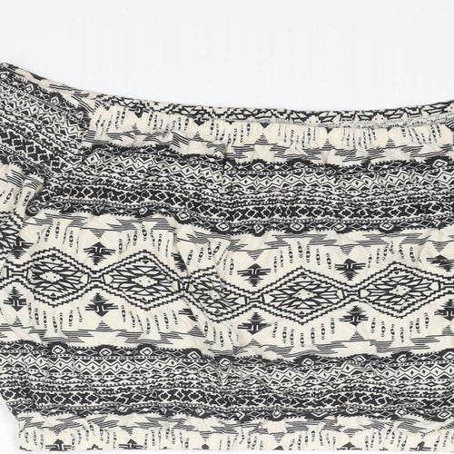 Divided by H&M Womens Multicoloured Geometric Viscose Cropped Tank Size S Off the Shoulder