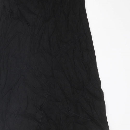Marks and Spencer Womens Black Linen Swing Skirt Size 8
