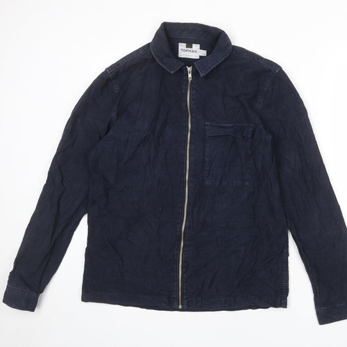 Topman Mens Blue Jacket Size M Zip