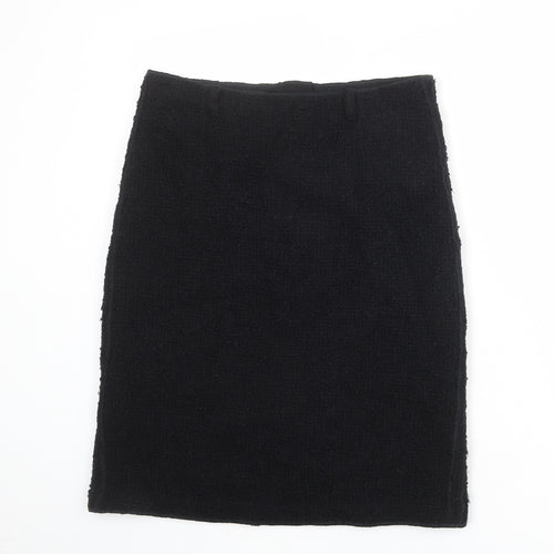 Villaret Womens Black Polyester A-Line Skirt Size L Zip