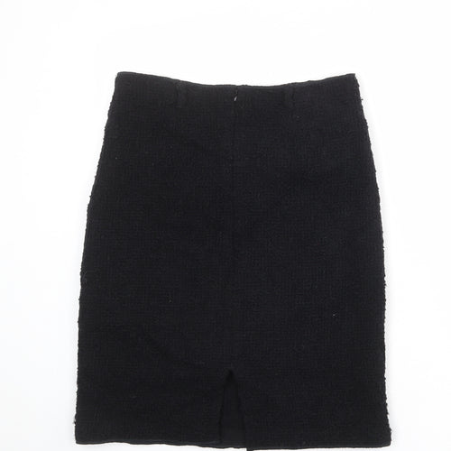 Villaret Womens Black Polyester A-Line Skirt Size L Zip
