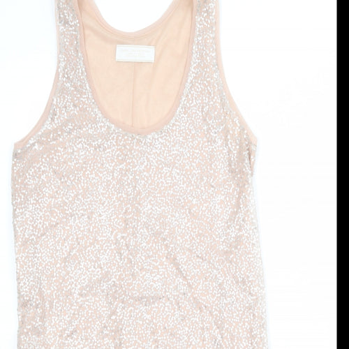 Zara Womens Pink Polyester Tank Dress Size M Round Neck Pullover