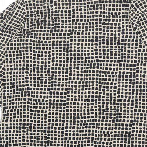 NEXT Womens Beige Geometric Polyester Basic Blouse Size 8 Boat Neck