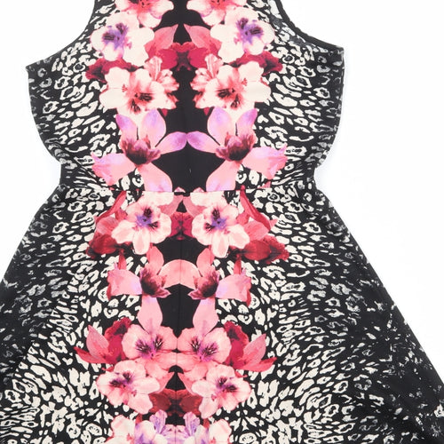 H&M Womens Multicoloured Floral Polyester Fit & Flare Size M Round Neck Pullover