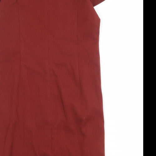 marks Womens Red Colourblock Polyester Sheath Size 14 Boat Neck Zip