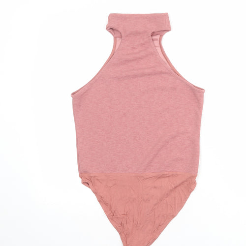 River Island Womens Pink Polyester Bodysuit One-Piece Size 14 Snap