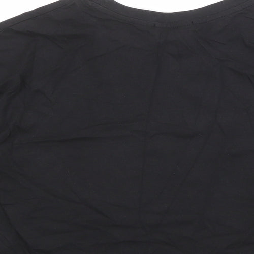 Stradivarius Womens Black 100% Cotton Basic T-Shirt Size M Crew Neck