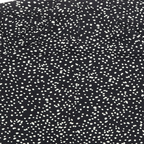AX Paris Womens Black Animal Print Polyester Basic Blouse Size 8 Round Neck - Spotted