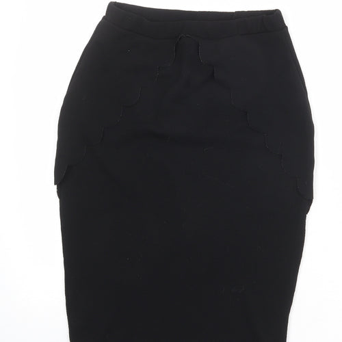 Boohoo Womens Black Polyester Straight & Pencil Skirt Size 12