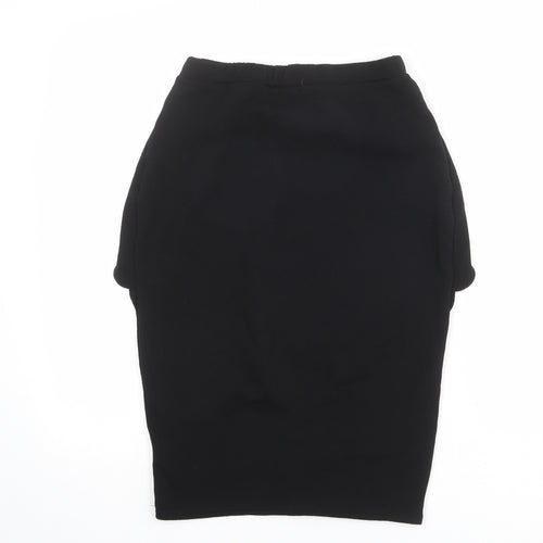 Boohoo Womens Black Polyester Straight & Pencil Skirt Size 12