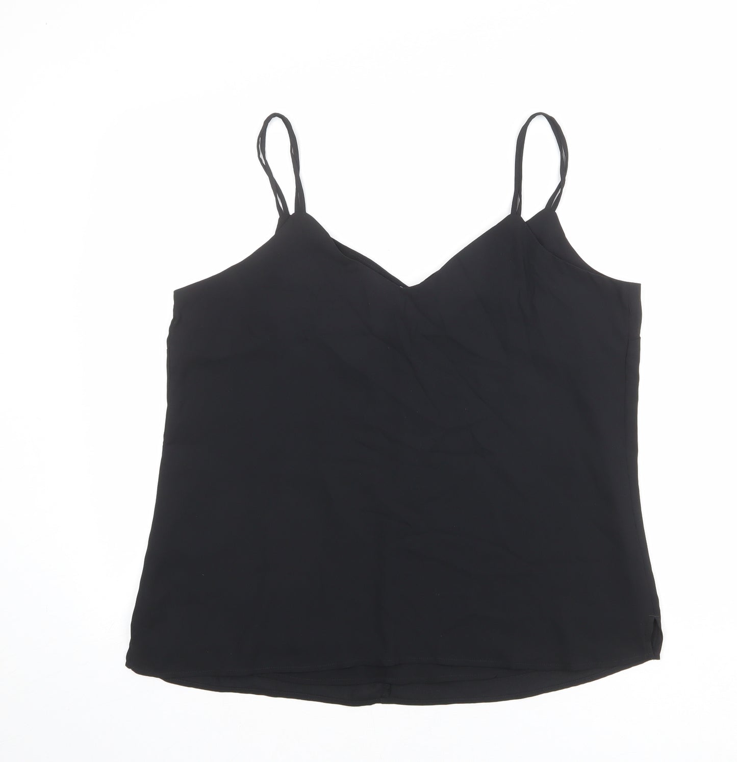 Marks and Spencer Womens Black Polyester Camisole Tank Size 14 V-Neck