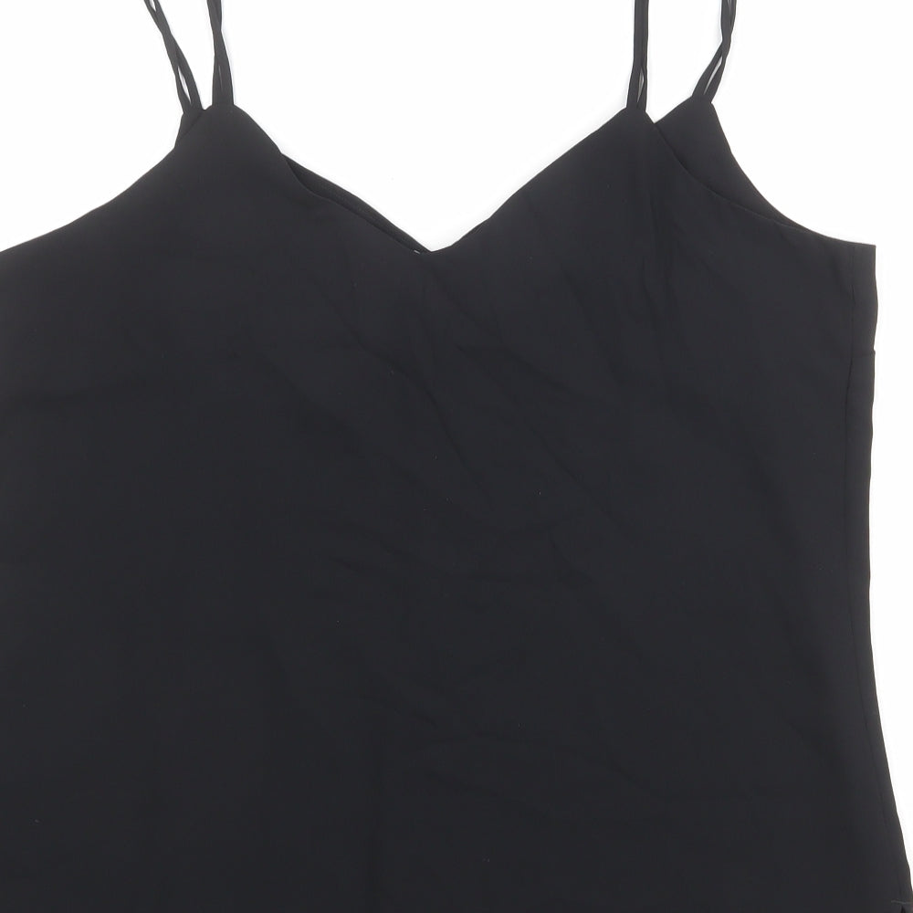 Marks and Spencer Womens Black Polyester Camisole Tank Size 14 V-Neck