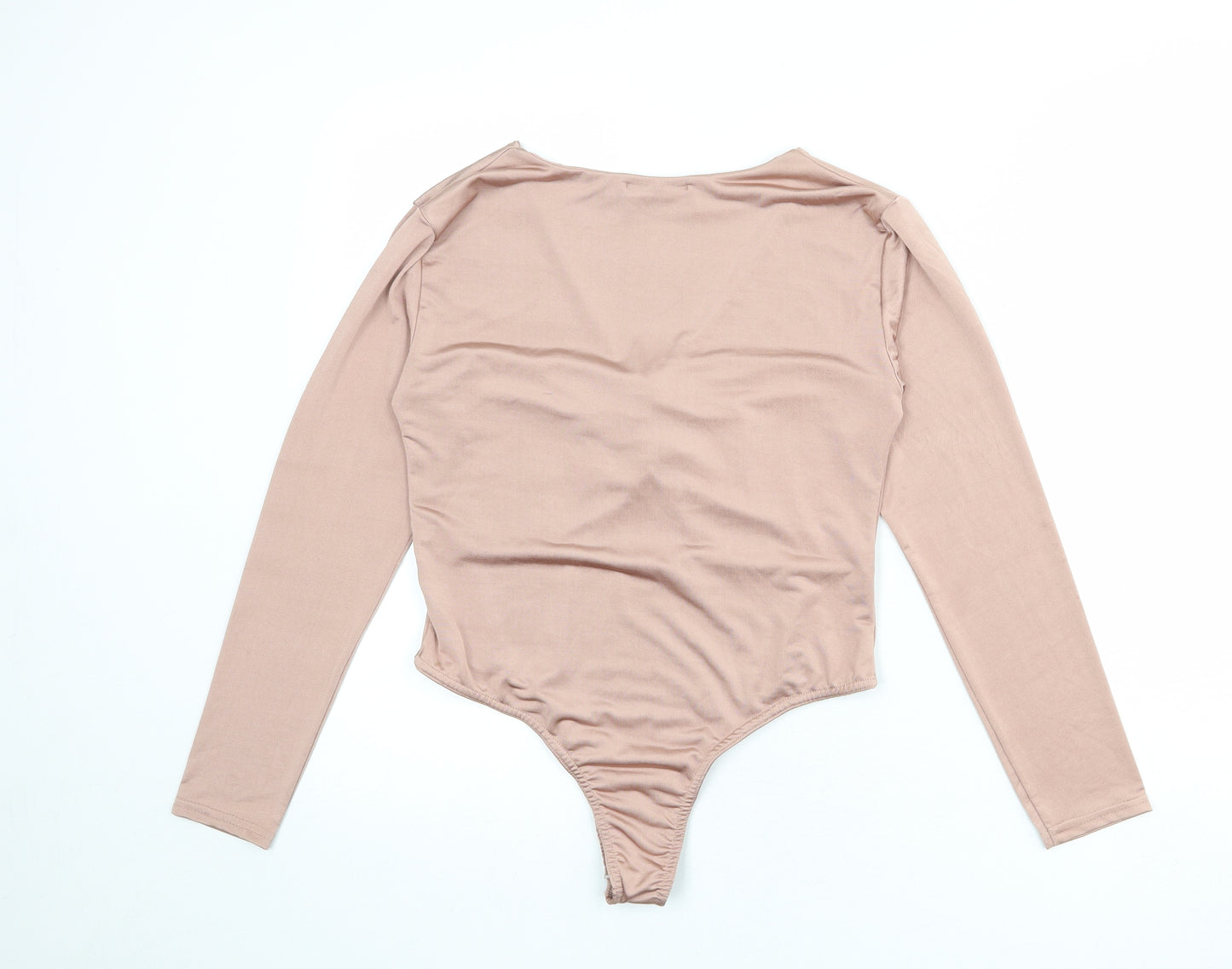 Missguided Womens Pink Polyester Bodysuit One-Piece Size 14 Snap