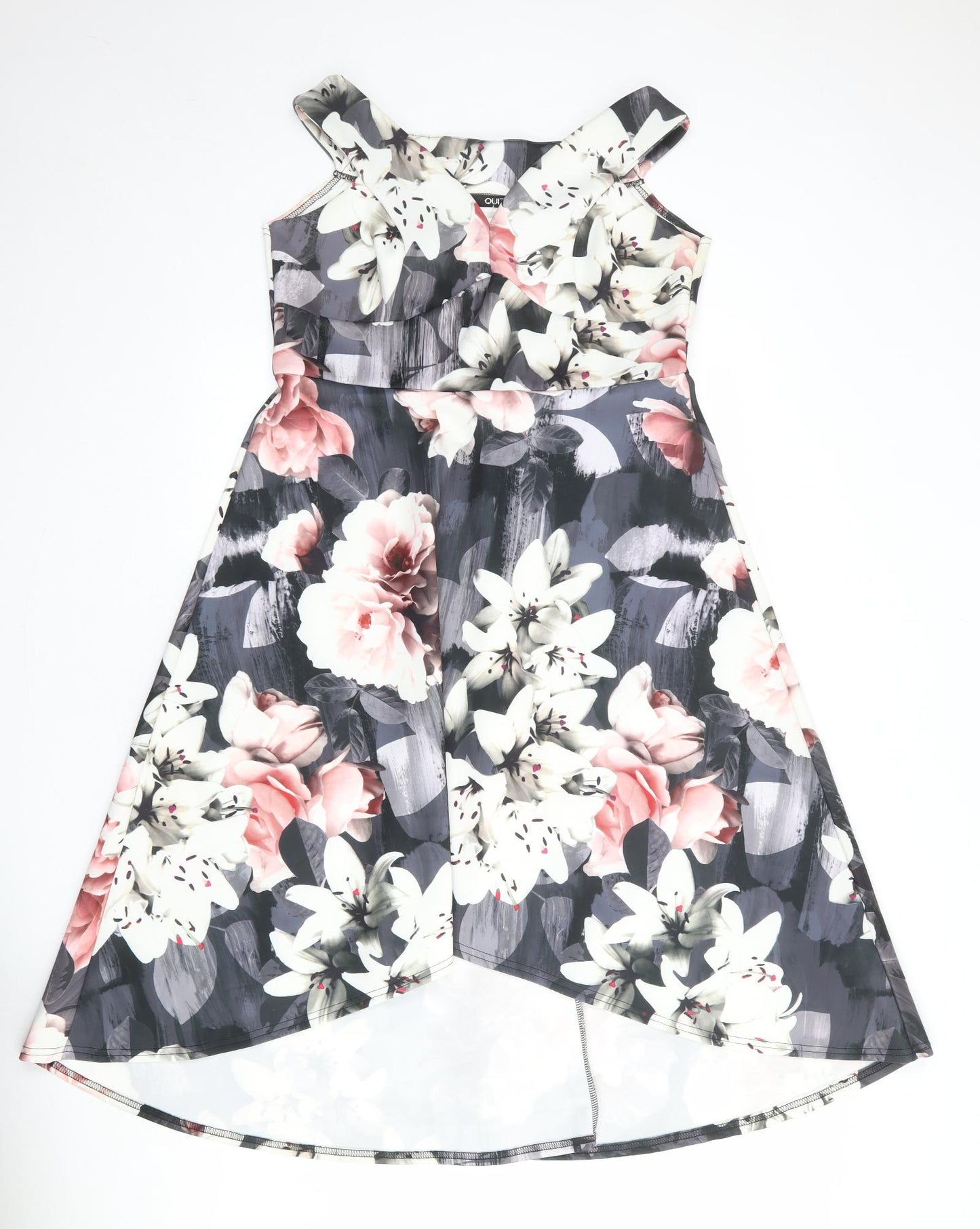 Quiz Womens Multicoloured Floral Polyester A-Line Size 16 V-Neck Pullover