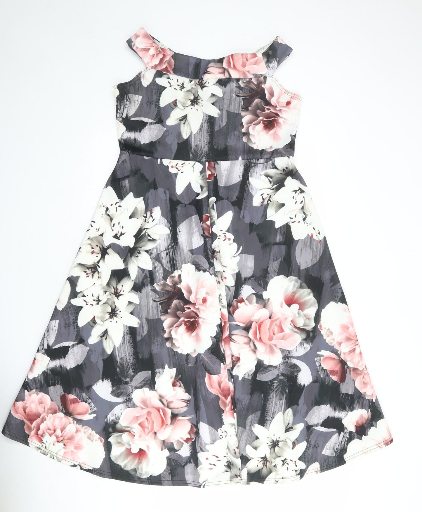 Quiz Womens Multicoloured Floral Polyester A-Line Size 16 V-Neck Pullover