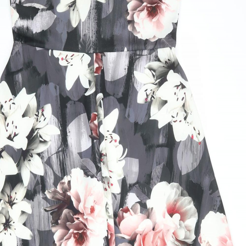 Quiz Womens Multicoloured Floral Polyester A-Line Size 16 V-Neck Pullover