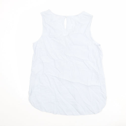 Monsoon Womens Blue Viscose Basic Tank Size 12 V-Neck - Twist Detail