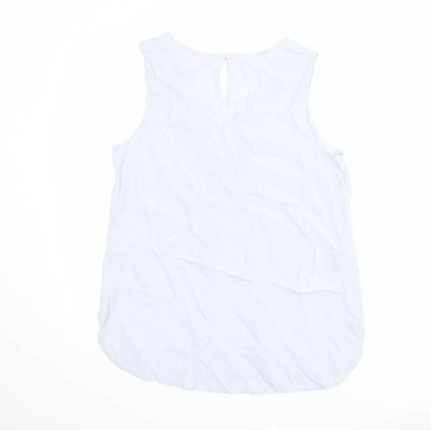 Monsoon Womens Blue Viscose Basic Tank Size 12 V-Neck - Twist Detail