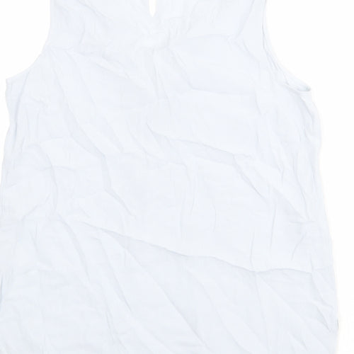 Monsoon Womens Blue Viscose Basic Tank Size 12 V-Neck - Twist Detail