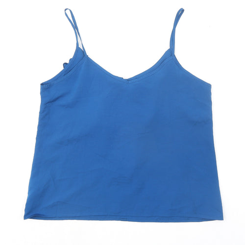 FOREVER 21 Womens Blue Polyester Camisole Tank Size M Scoop Neck
