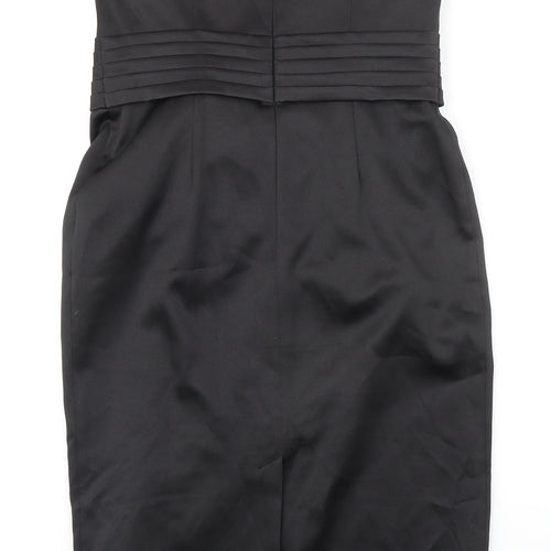 M&Co Womens Black Polyester Mini Size 12 Square Neck Zip - Strapless