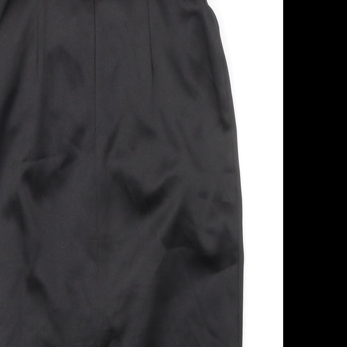 M&Co Womens Black Polyester Mini Size 12 Square Neck Zip - Strapless