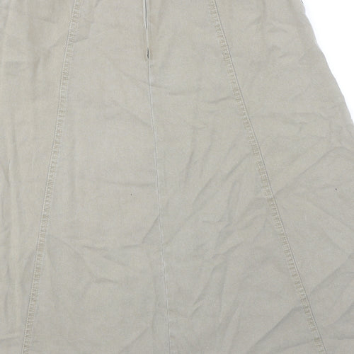 Pola Oy Womens Green Lyocell Swing Skirt Size 12 Zip