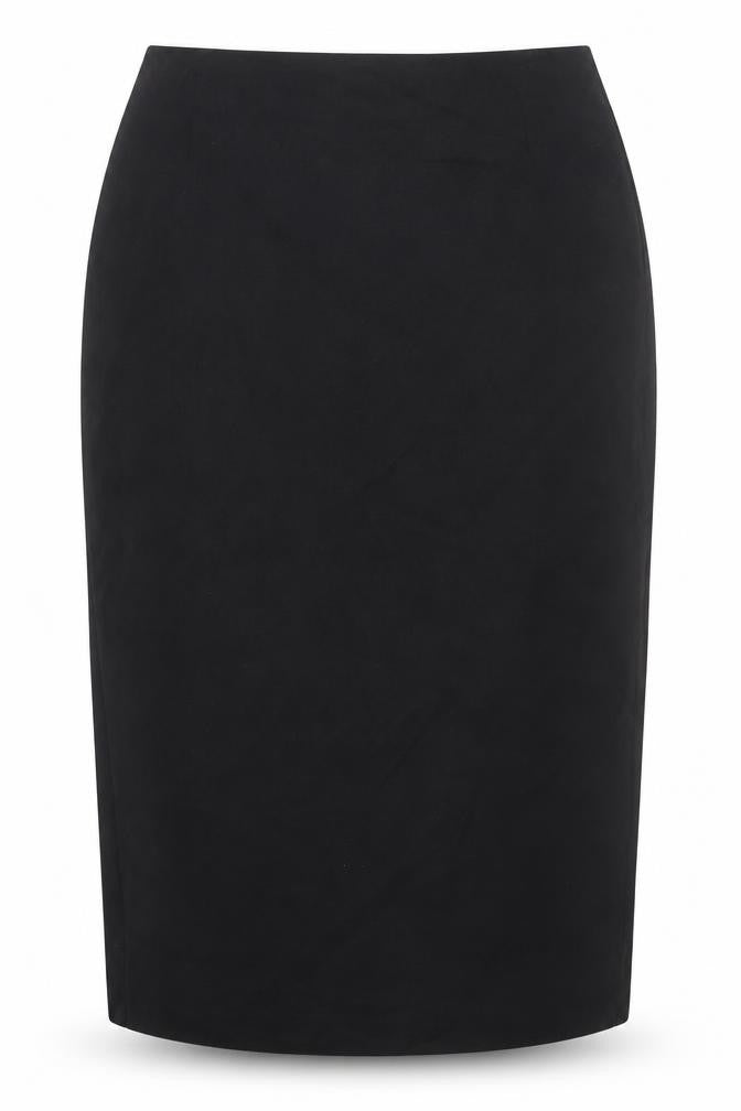 Front view of Paul Separates women’s black polyester straight & pencil skirt, size UK 12, zip