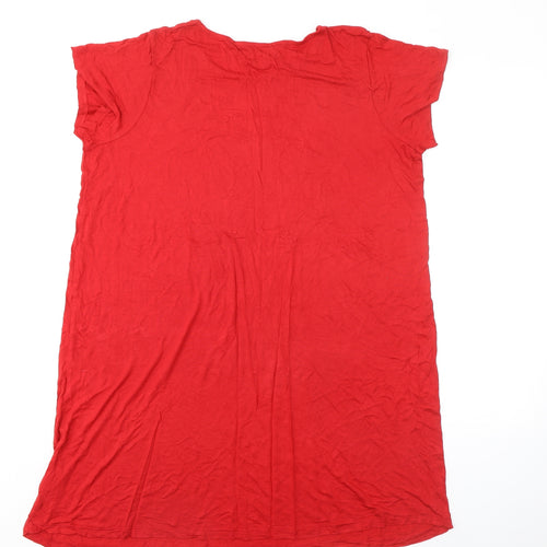 Studio Womens Red Viscose Tunic T-Shirt Size 20 Round Neck - Size 20-22
