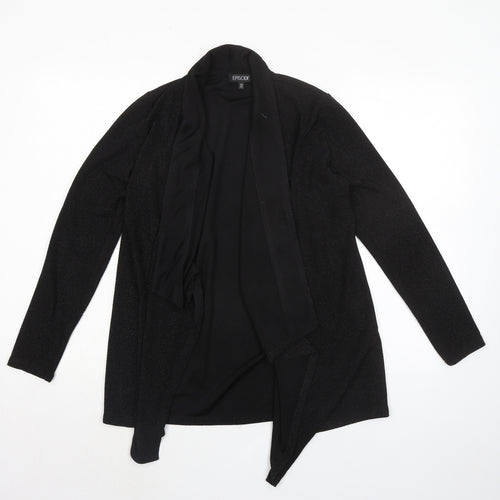 Episode Womens Black V-Neck Polyester Cardigan Jumper Size XS