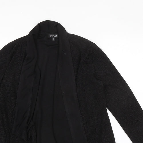 Episode Womens Black V-Neck Polyester Cardigan Jumper Size XS