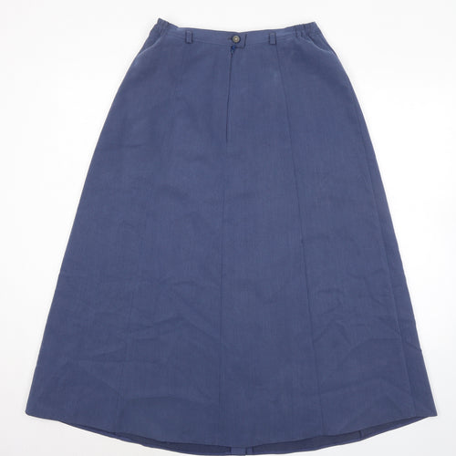 Pola Oy Womens Blue Rayon A-Line Skirt Size 12 Zip