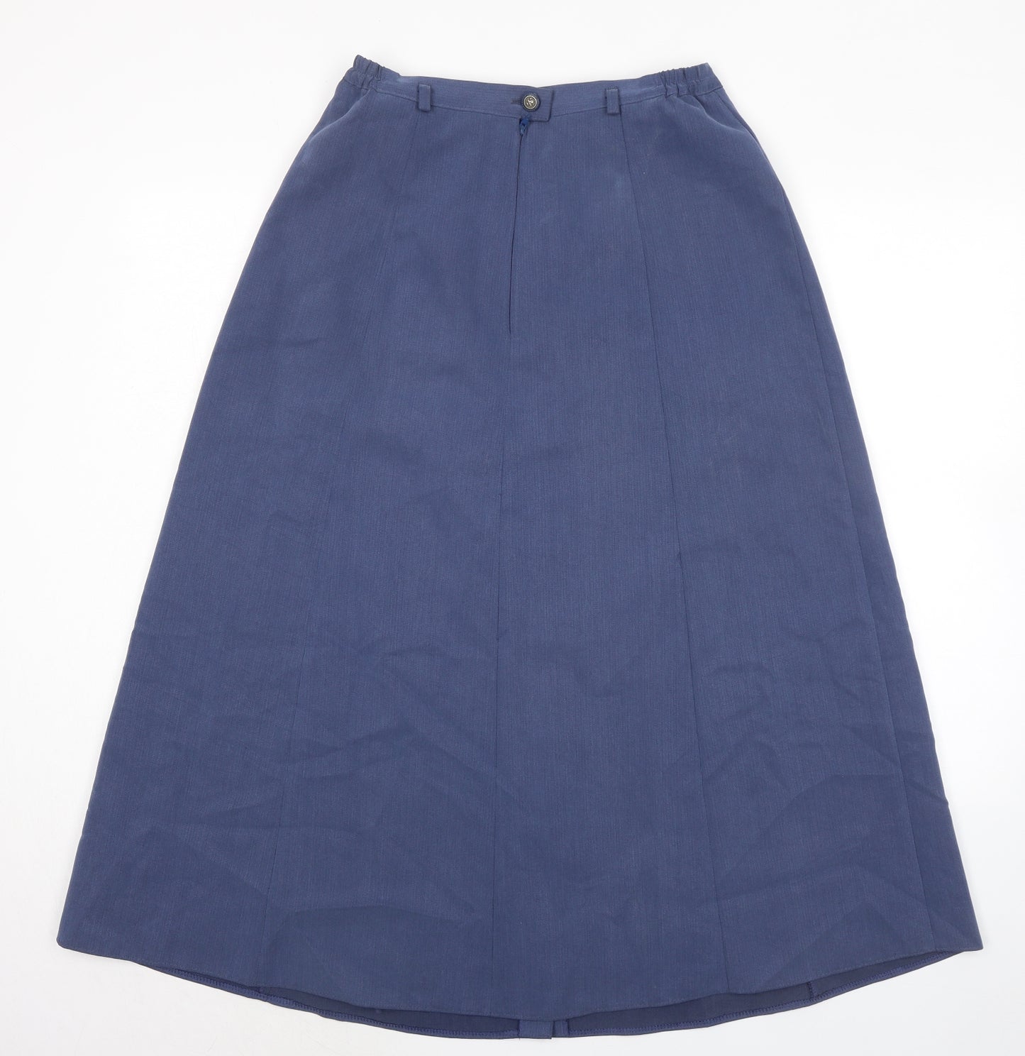 Pola Oy Womens Blue Rayon A-Line Skirt Size 12 Zip