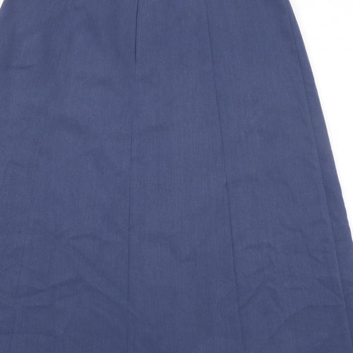 Pola Oy Womens Blue Rayon A-Line Skirt Size 12 Zip