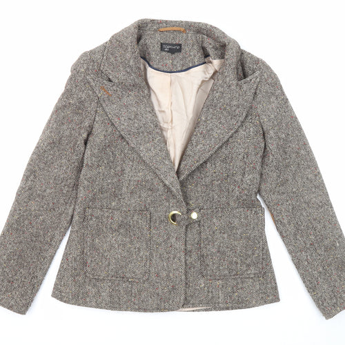 Topshop Womens Multicoloured Geometric Jacket Size 8 Snap