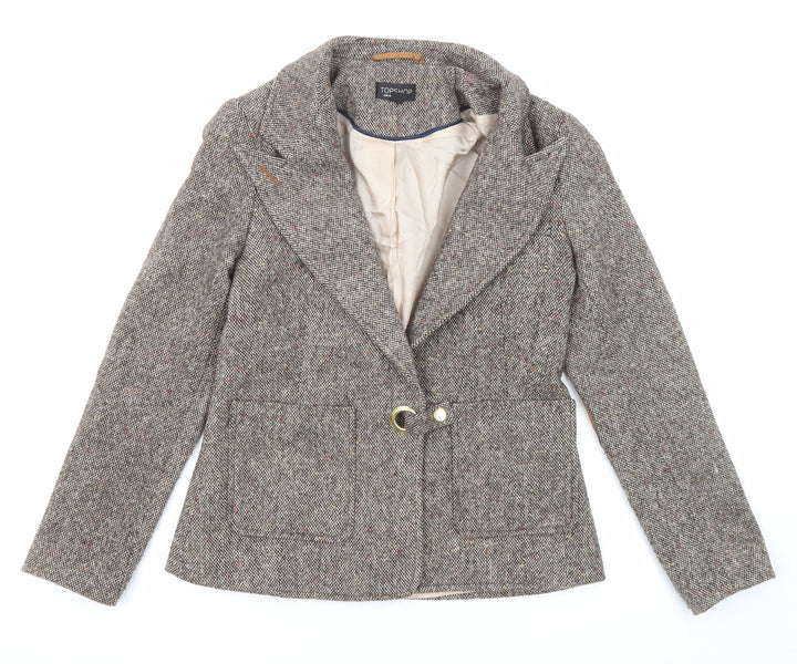 Topshop Womens Multicoloured Geometric Jacket Size 8 Snap