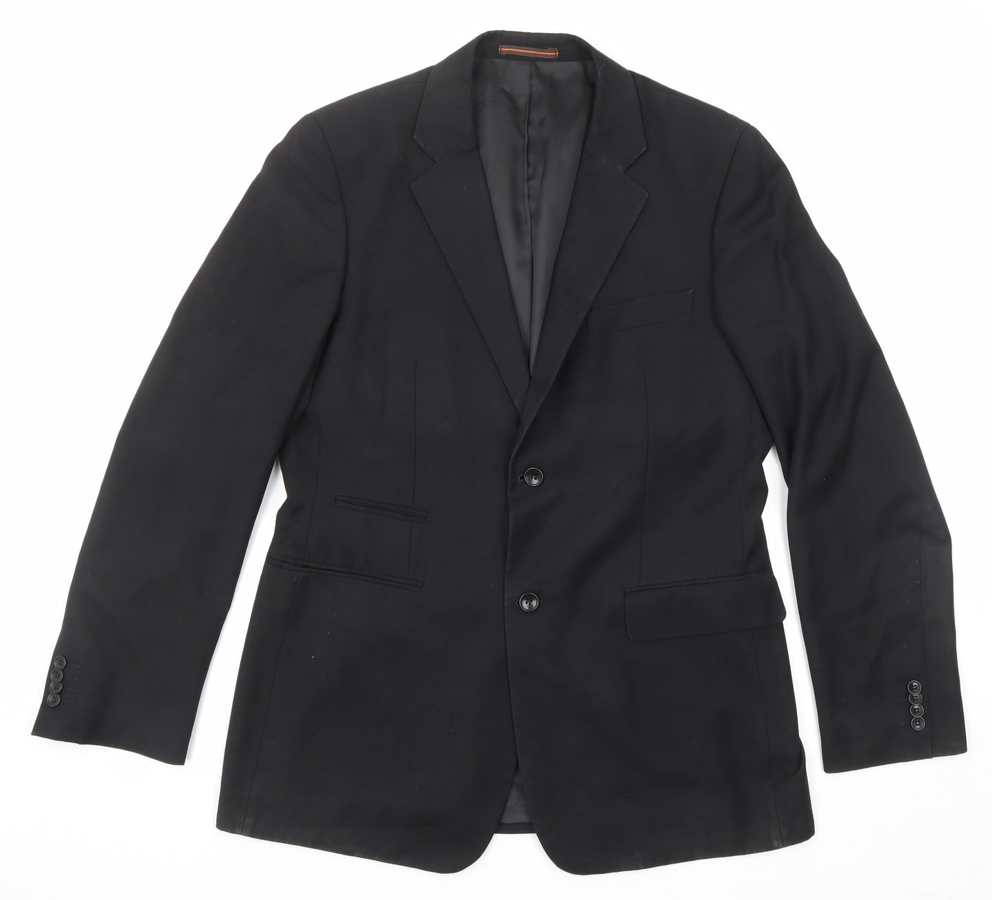Topman Mens Black Polyester Jacket Suit Jacket Size 40 Regular