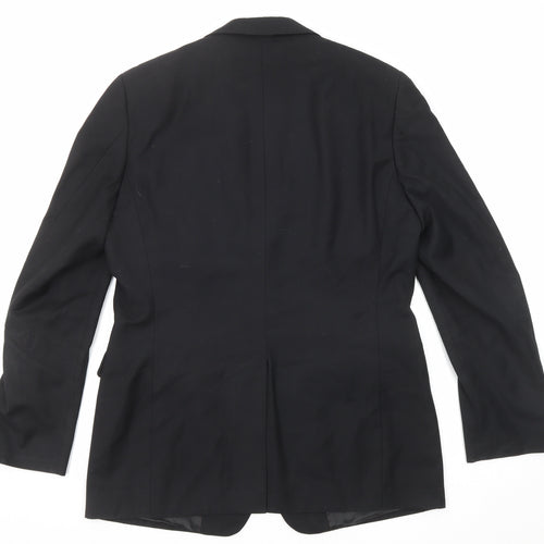 Topman Mens Black Polyester Jacket Suit Jacket Size 40 Regular