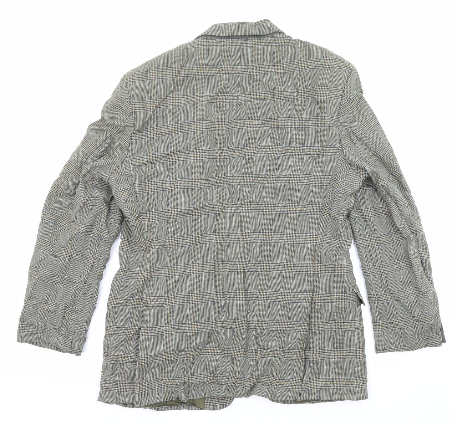 Marks and Spencer Mens Grey Plaid Wool Jacket Suit Jacket Size 40 Regular