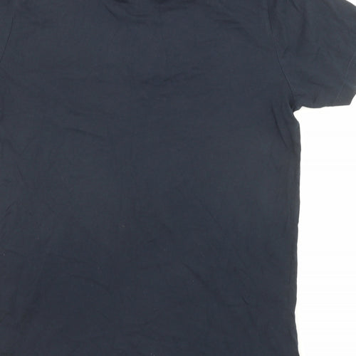 Brave Soul Mens Blue Cotton Polo Size M Collared Button