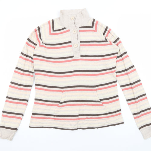NEXT Womens Multicoloured Striped Polyester Pullover Sweatshirt Size 8 Button
