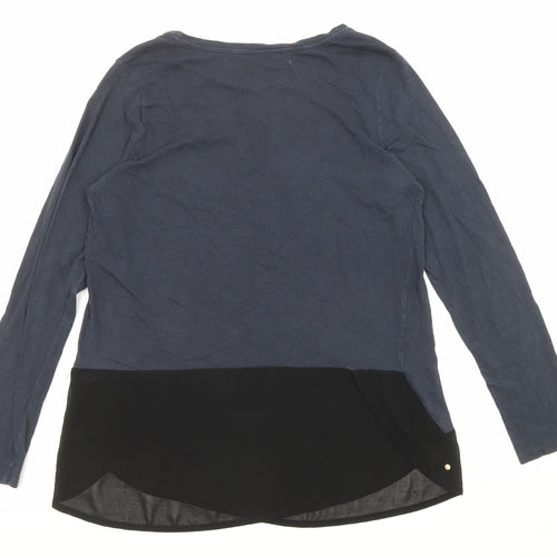 NEXT Womens Blue Cotton Basic T-Shirt Size 14 Boat Neck