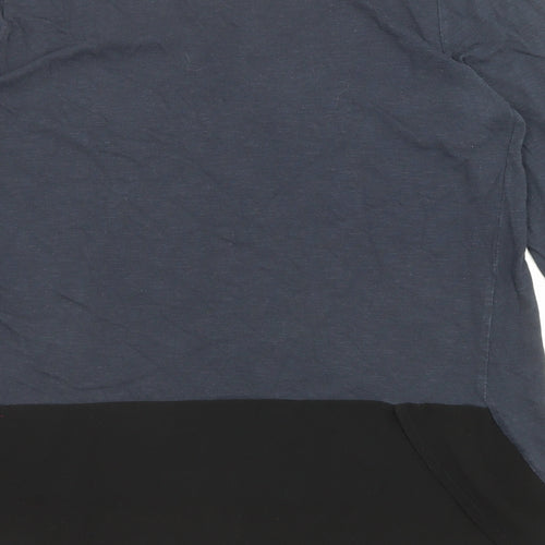 NEXT Womens Blue Cotton Basic T-Shirt Size 14 Boat Neck