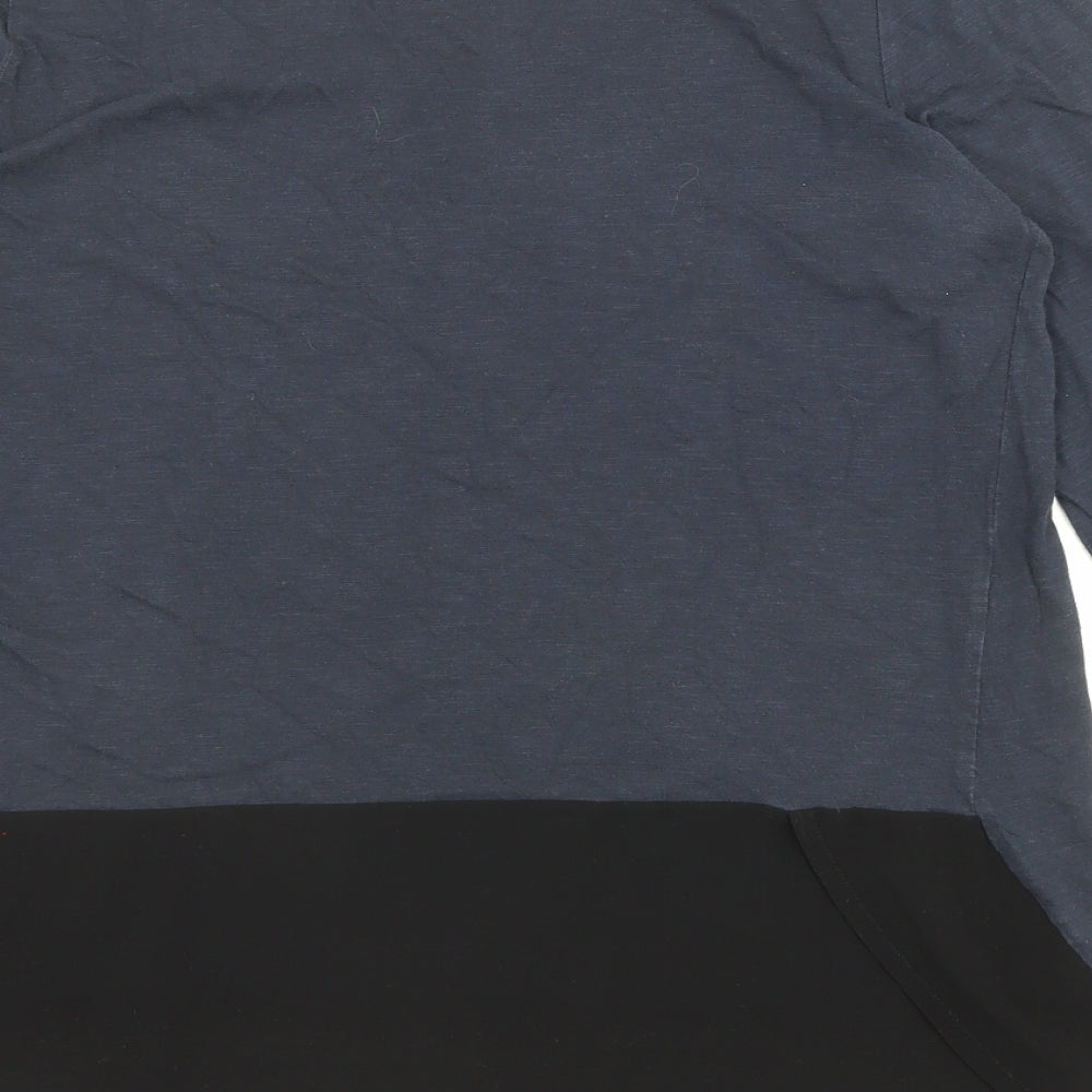 NEXT Womens Blue Cotton Basic T-Shirt Size 14 Boat Neck