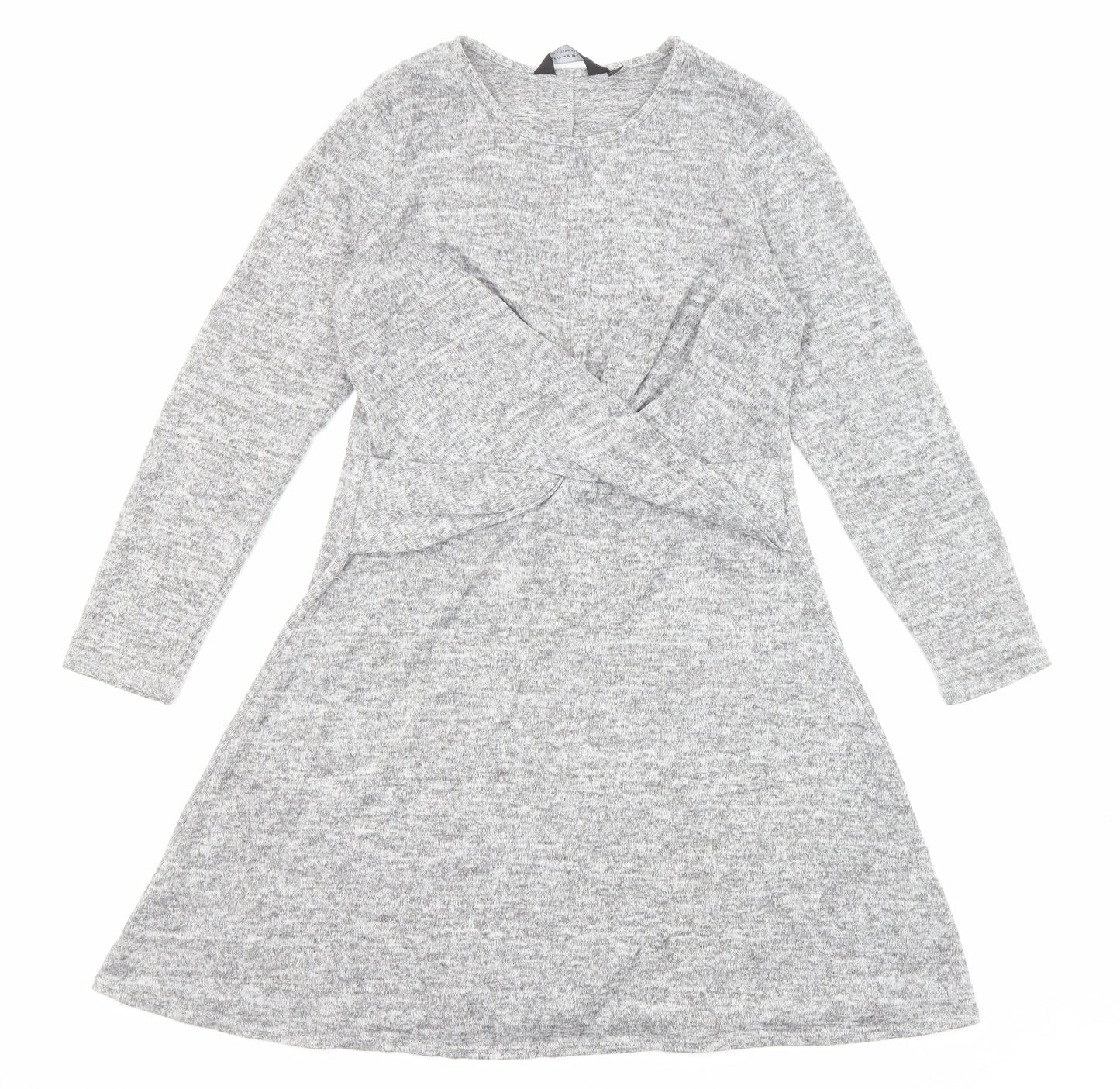 Dorothy Perkins Womens Grey Polyester Fit & Flare Size 12 Round Neck Pullover - Front Detail