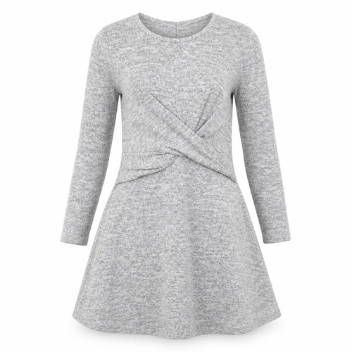 Dorothy Perkins Womens Grey Polyester Fit & Flare Size 12 Round Neck Pullover - Front Detail