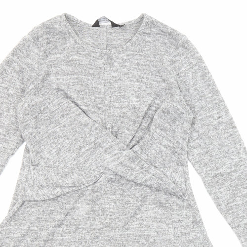 Dorothy Perkins Womens Grey Polyester Fit & Flare Size 12 Round Neck Pullover - Front Detail