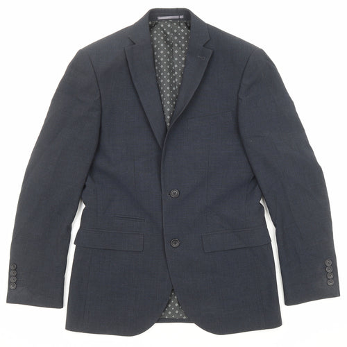 NEXT Mens Blue Polyester Jacket Suit Jacket Size 36 Regular