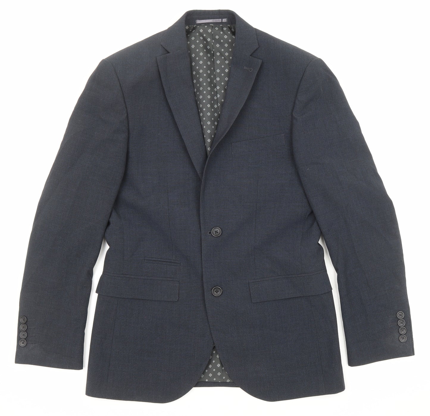 NEXT Mens Blue Polyester Jacket Suit Jacket Size 36 Regular